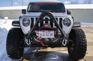 Jeep Wrangler JK Body Armor - Front - Fishbone Offroad - Barracuda Stinger Bar - `07-`18